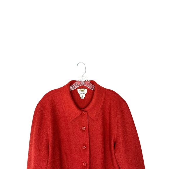 Talbots Vintage Orange Alpaca Blend Fall Button Front Chore Jacket Size 1X - Picture 3 of 12